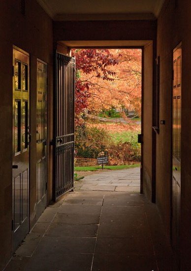 Autumn colours through the doorway